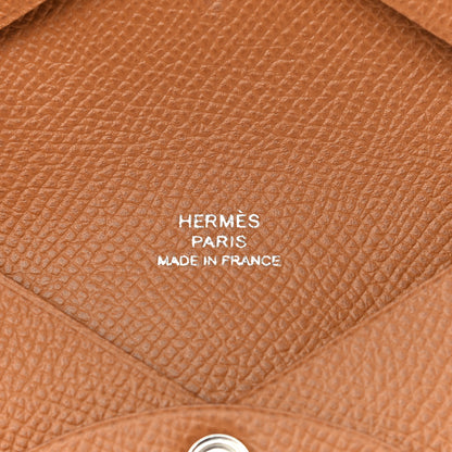 Hermes Epsom Calvi Card Case Gold 6 of 8