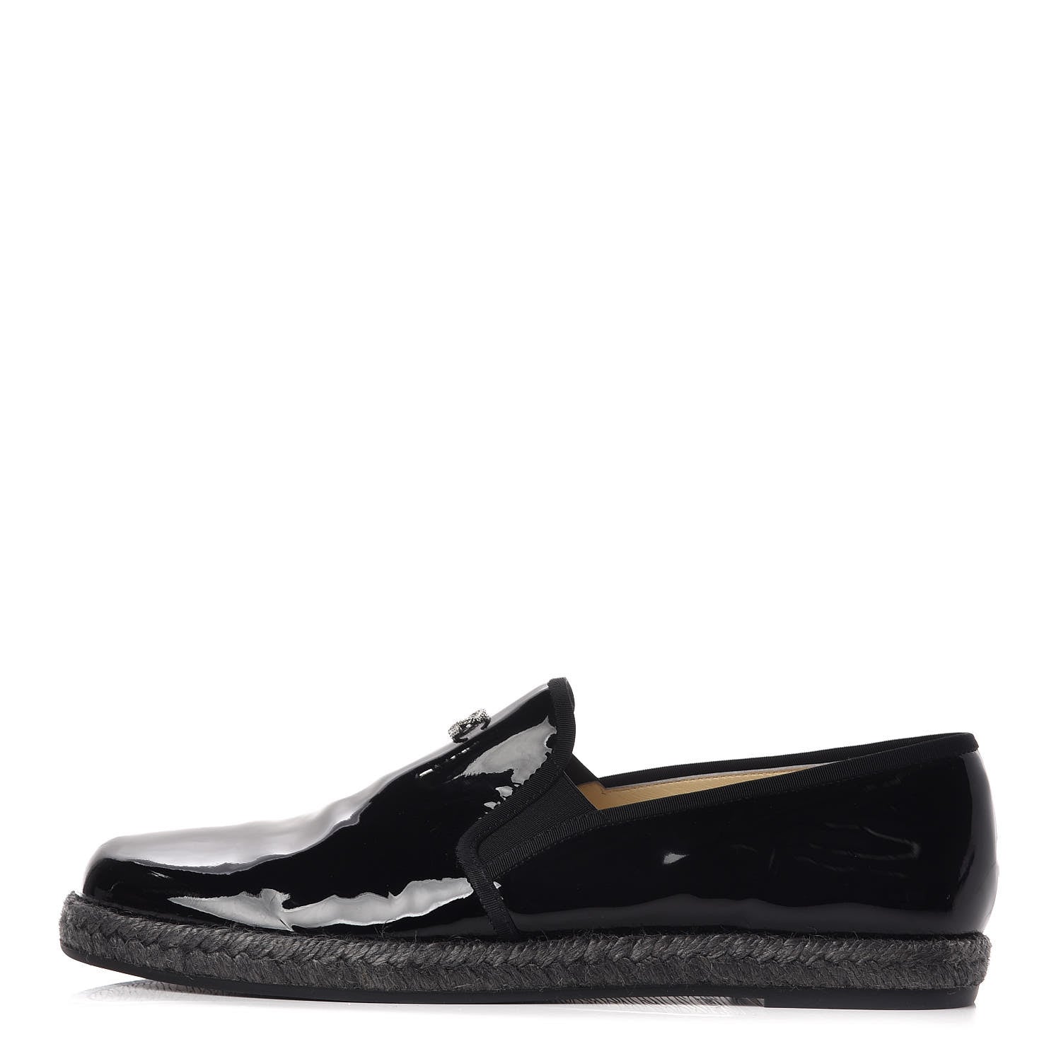 Chanel Patent Calfskin CC Mocassin Loafer Espadrilles 40.5 Black 1 of 11