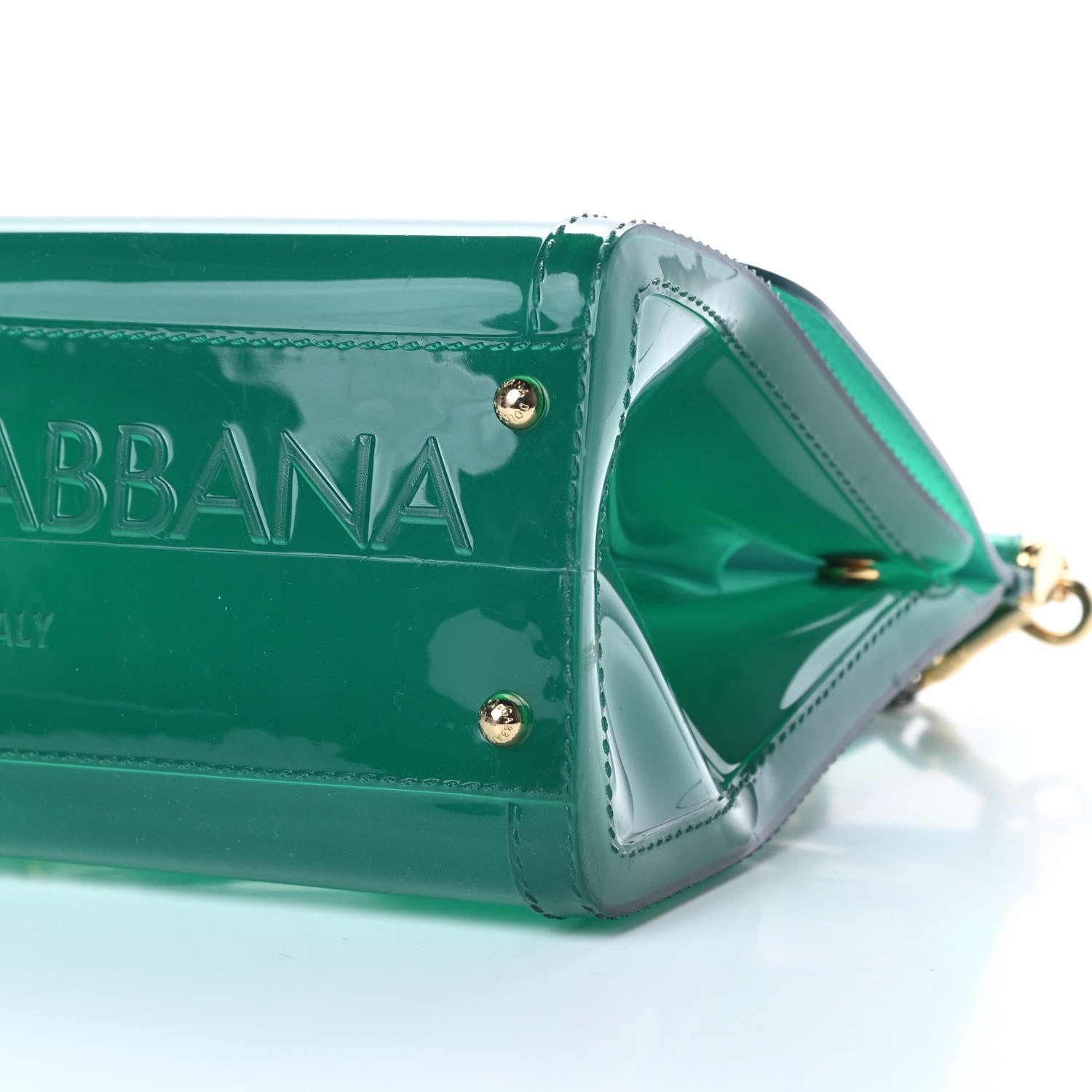 Dolce & Gabbana Rubber Semi Transparent Miss Sicily Satchel Verde 9 of 11