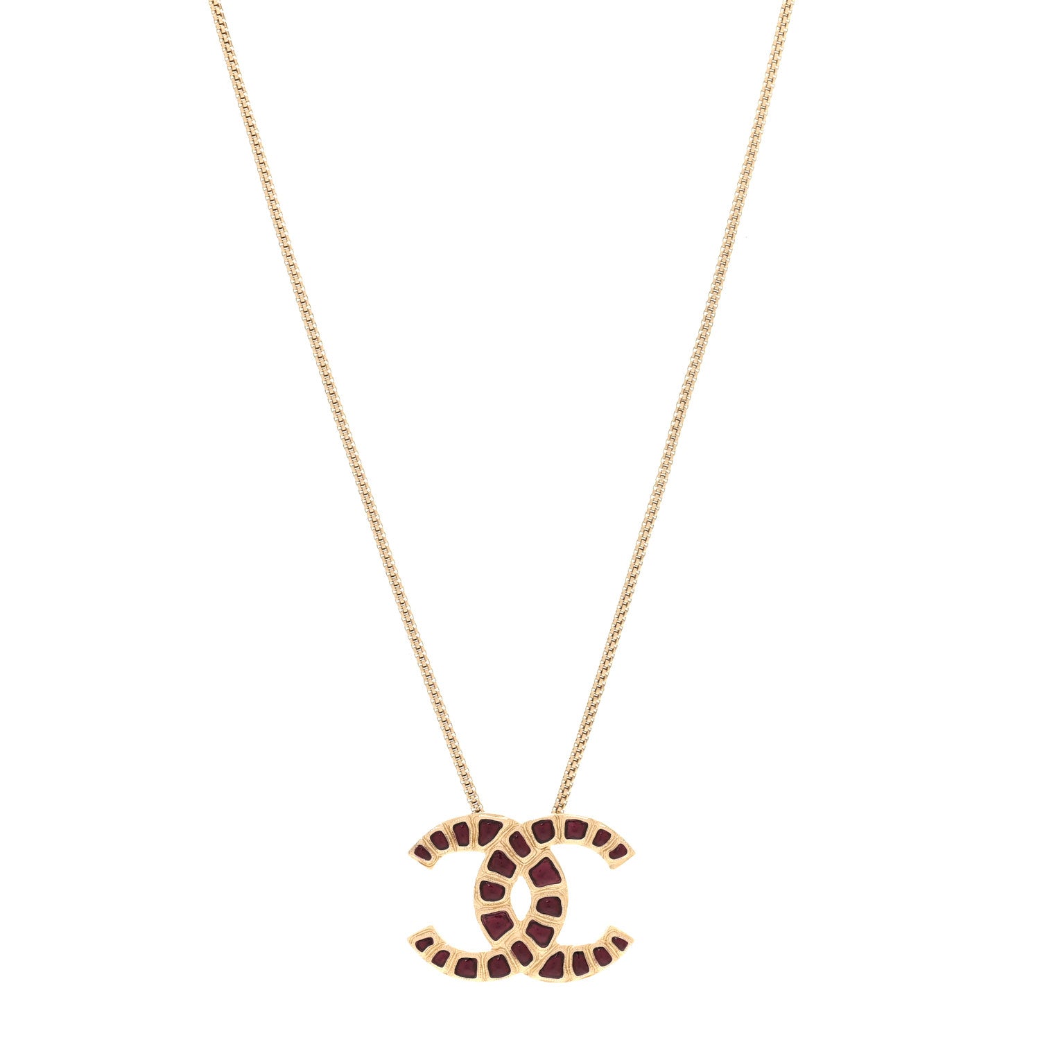 Chanel Resin Along The Nile CC Pendant Necklace Gold Purple 1 of 5