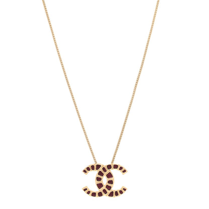 Chanel Resin Along The Nile CC Pendant Necklace Gold Purple 1 of 5