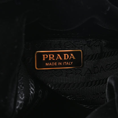Prada Velvet Petit Sac Mini Bucket Bag Black 6 of 10