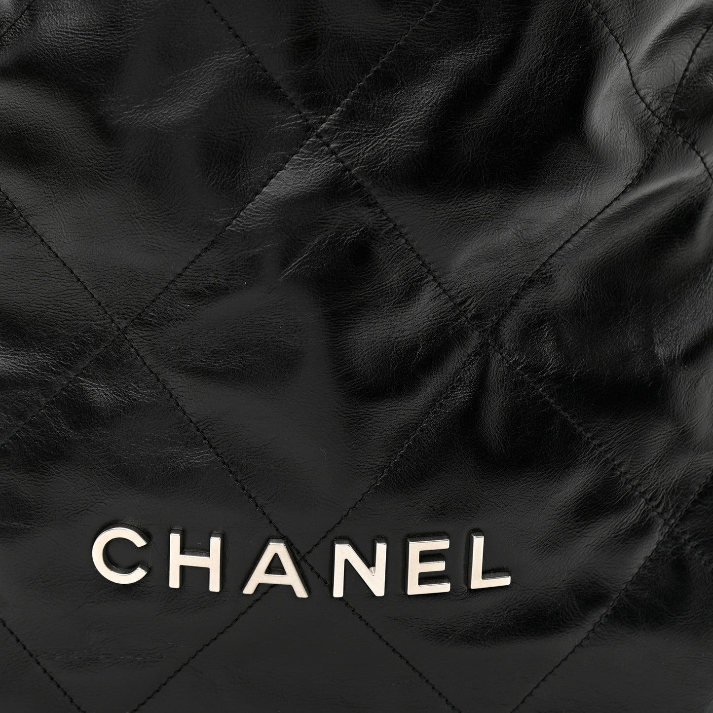 Shiny Calfskin Quilted Chanel 22 Black