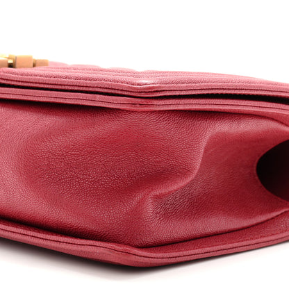 Chanel Caviar Quilted Medium Boy Flap Dark Red 10 of 10