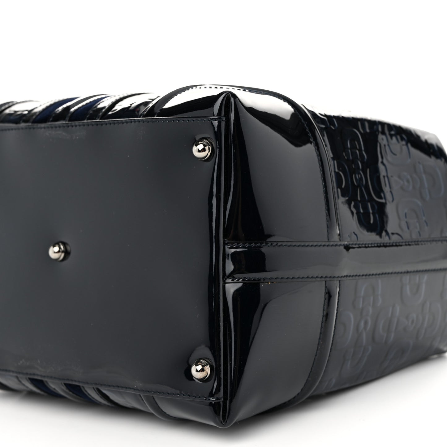 Patent Horsebit Embossed Treasure Boston Black Blue