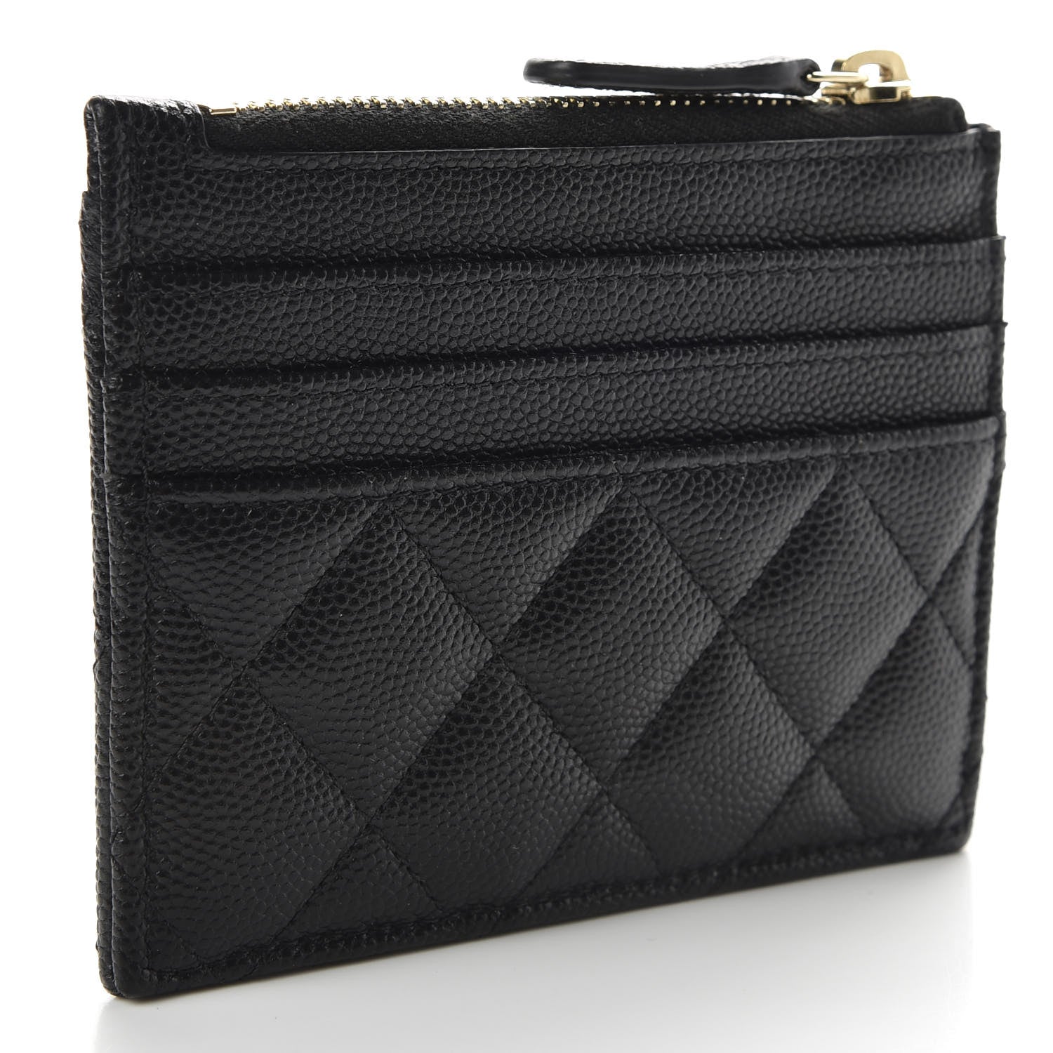 Chanel Caviar Quilted CC Zip Card Holder Black 3 of 8