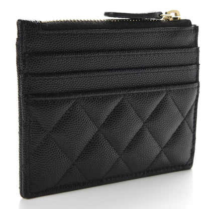 Chanel Caviar Quilted CC Zip Card Holder Black 3 of 8