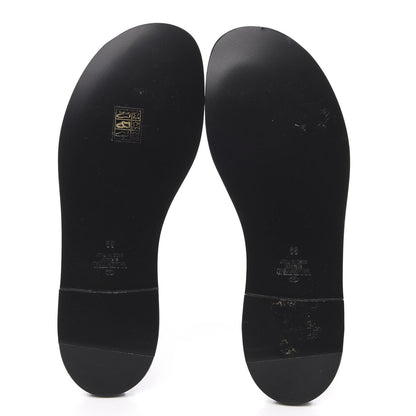 Valentino Garavani Calfskin Nude Rockstud T Strap Flat Thong Sandals 39 Black 5 of 9