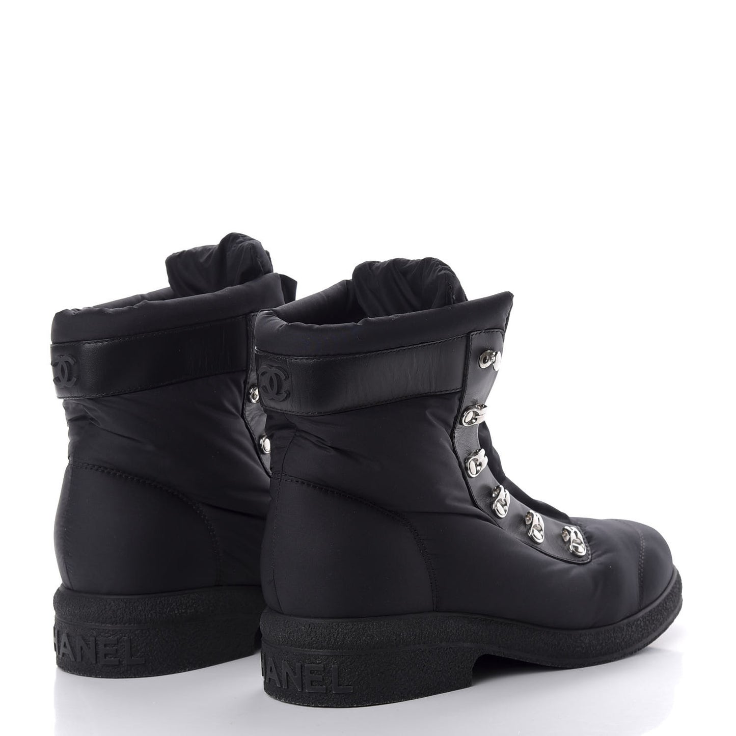 Nylon Calfskin Womens Coco Neige Short Boots 39.5 Black