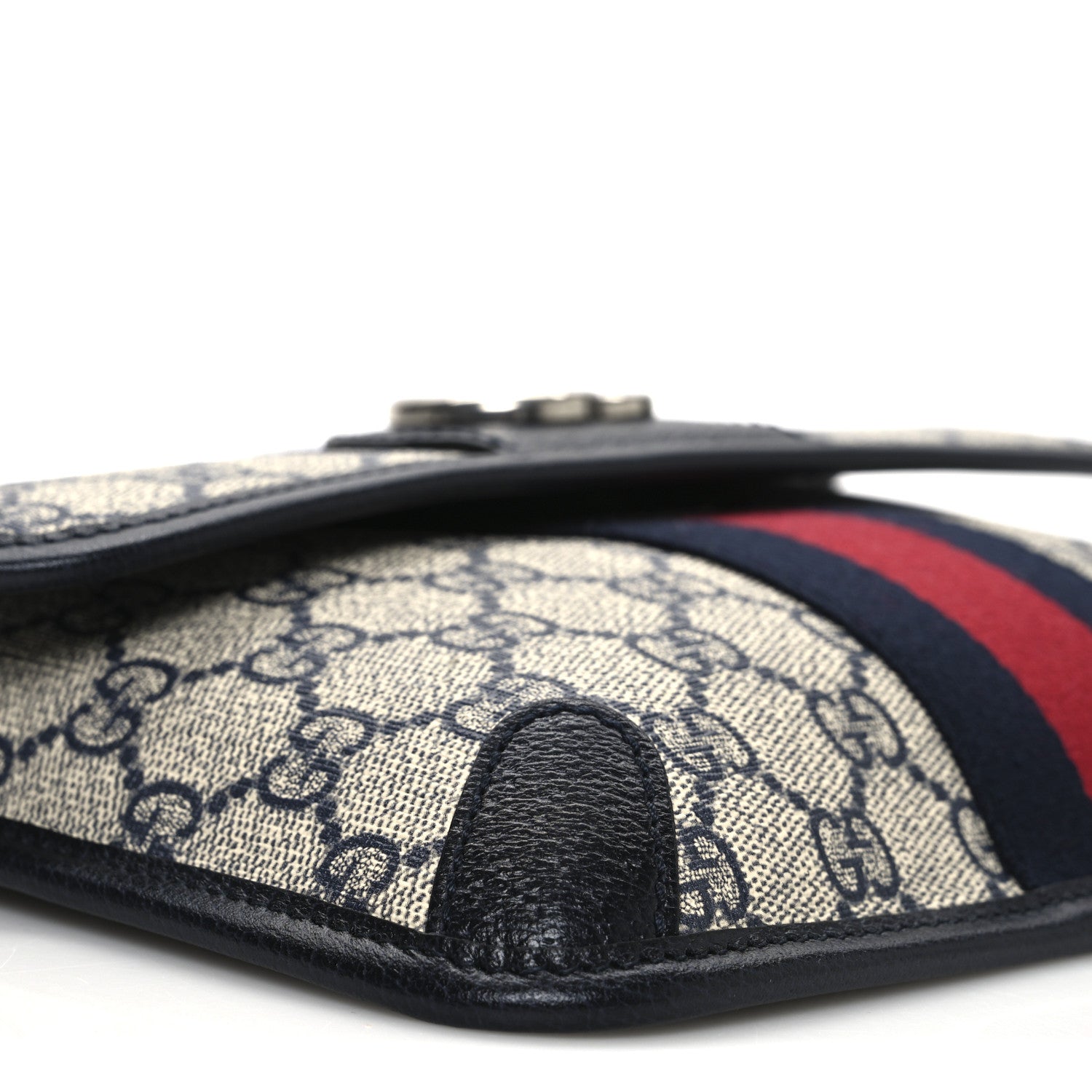 Gucci GG Supreme Monogram Web Small Ophidia Belt Bag 80 32 Beige Navy 16 of 19