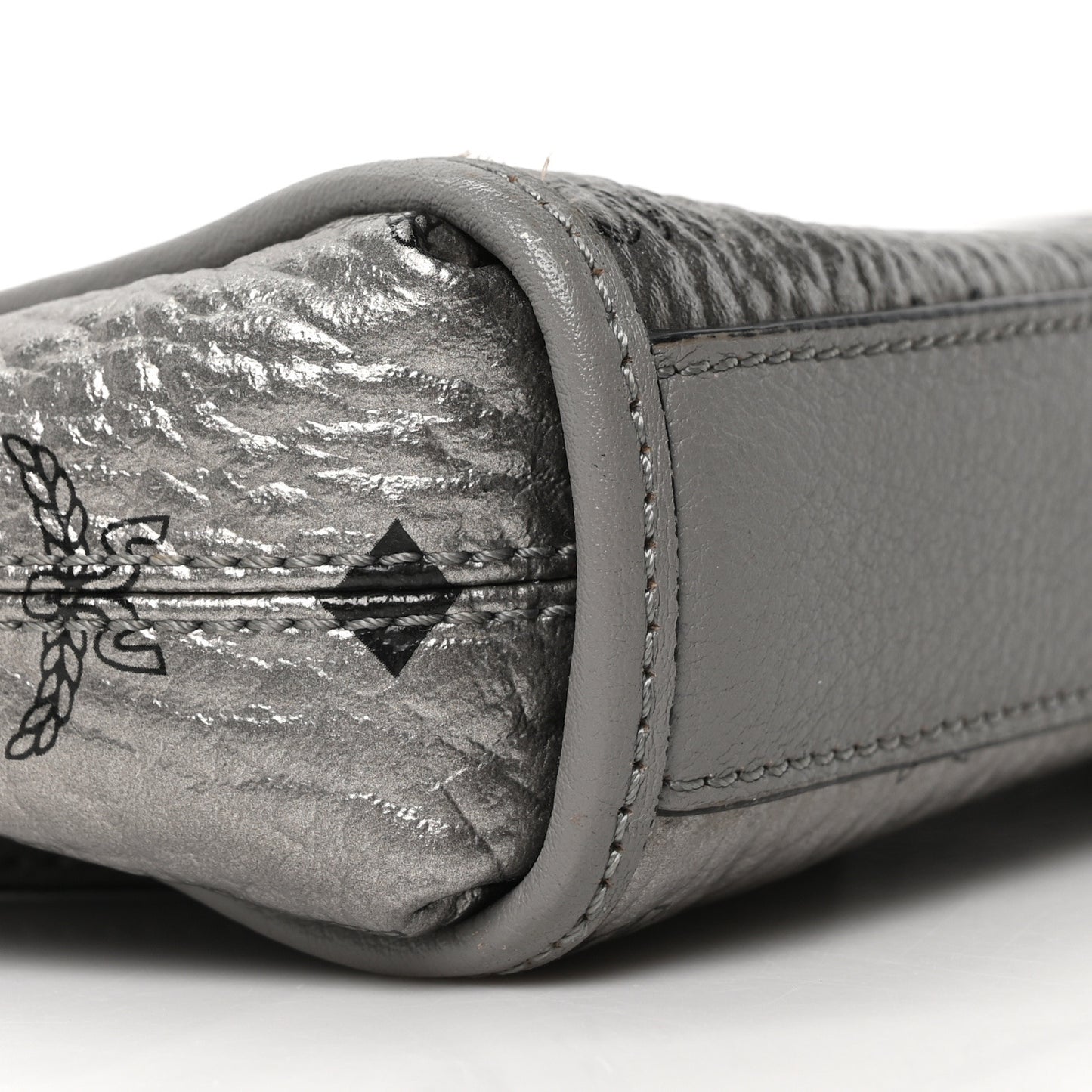 Metallic Visetos Crossbody Bag Silver