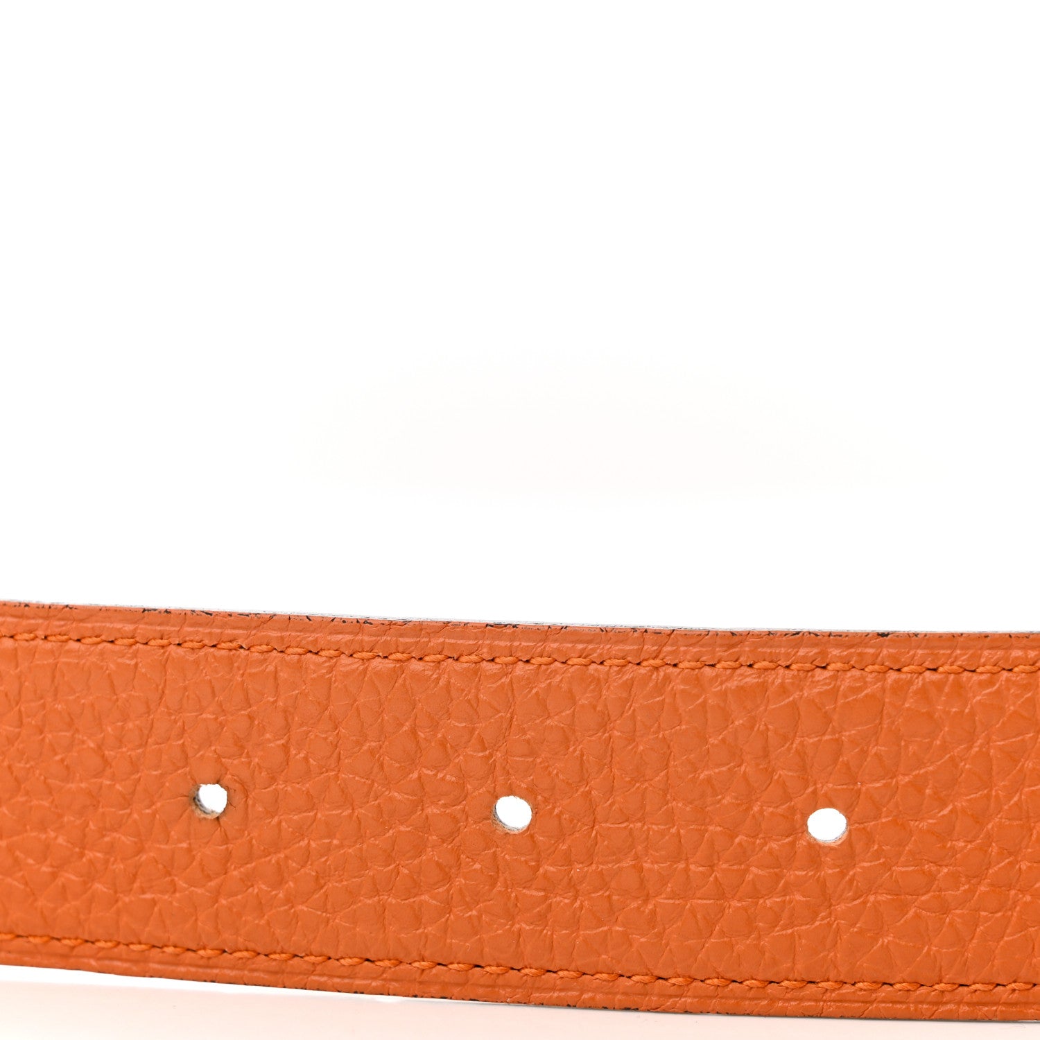Hermes Togo Box 32mm H Belt 85 34 Orange Chocolate 9 of 17