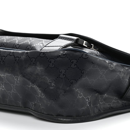 Gucci Imprime Monogram Medium Double Buckle Flap Messenger Bag Navy 9 of 16