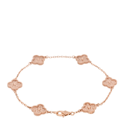 Van Cleef & Arpels 18K Rose Gold 6 Motifs Sweet Alhambra Bracelet 2 of 5