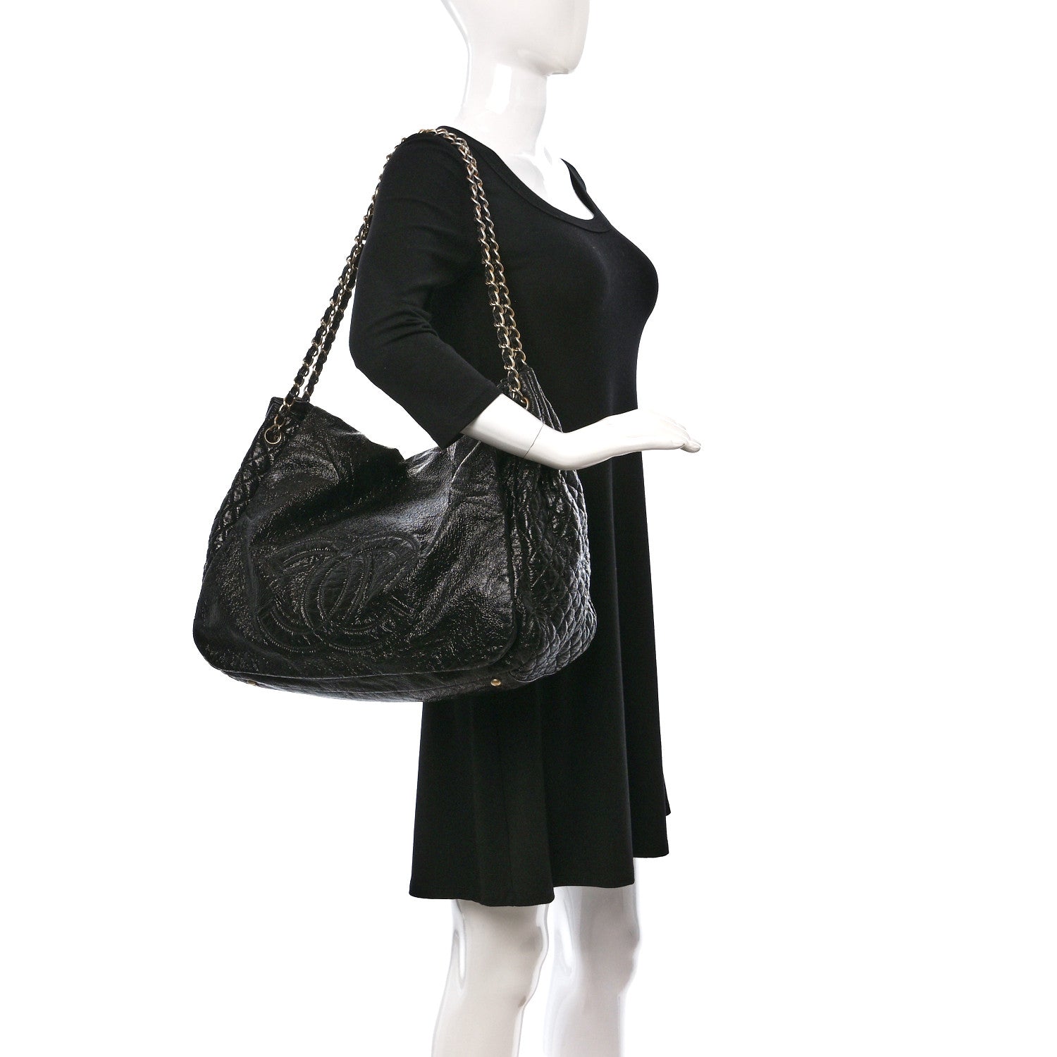 Chanel Vinyl XL Rock and Chain Flap Black 2 of 10