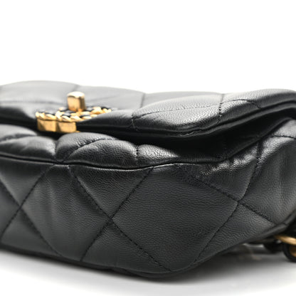 Chanel Goatskin Quilted Chanel 19 Waist Bag Black 10 of 11