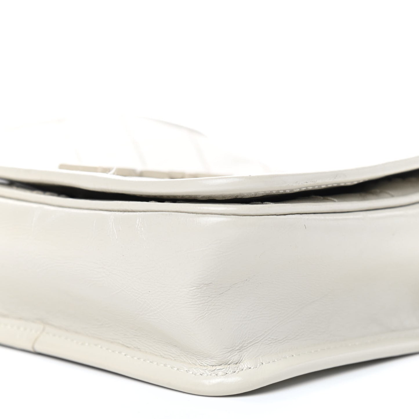 Crinkled Calfskin Matelasse Monogram Niki Chain Wallet Crema Soft