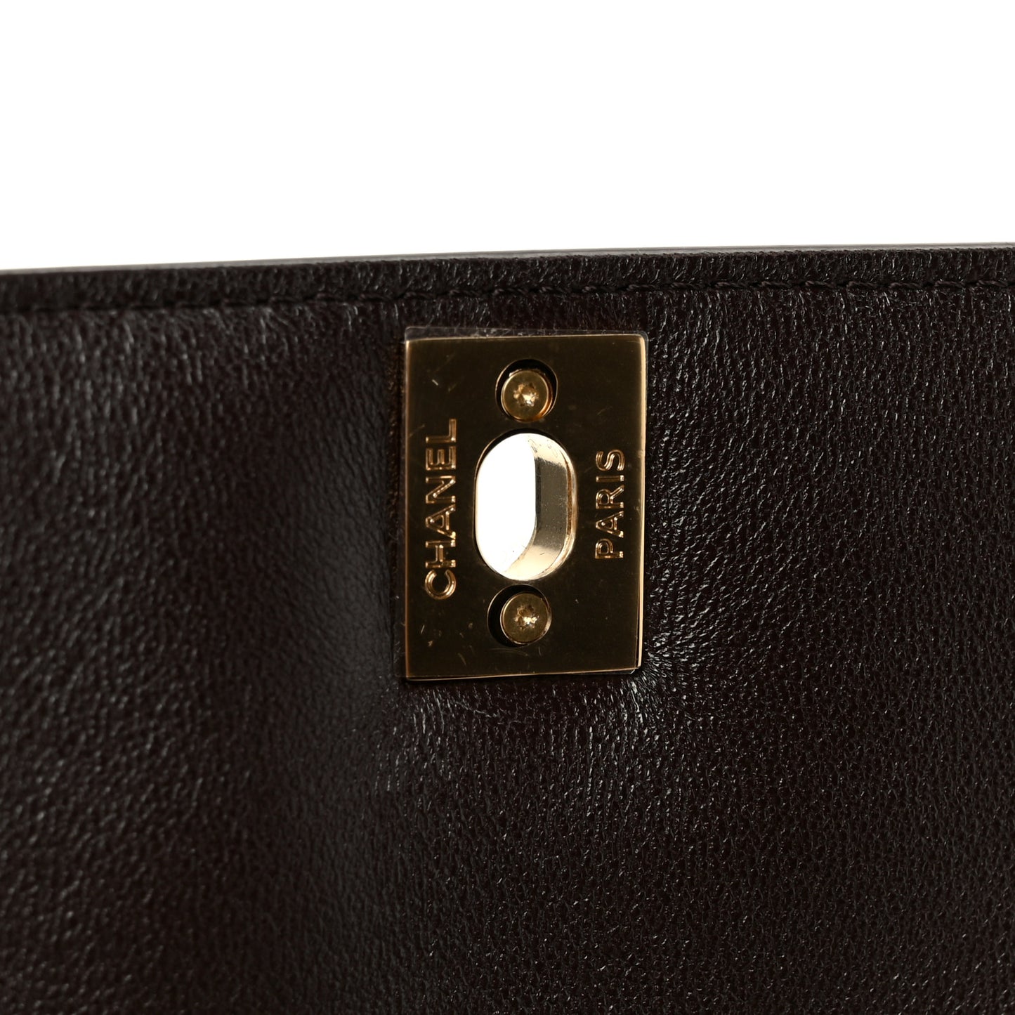 Lambskin Chevron Maxi Flap Bag Dark Brown