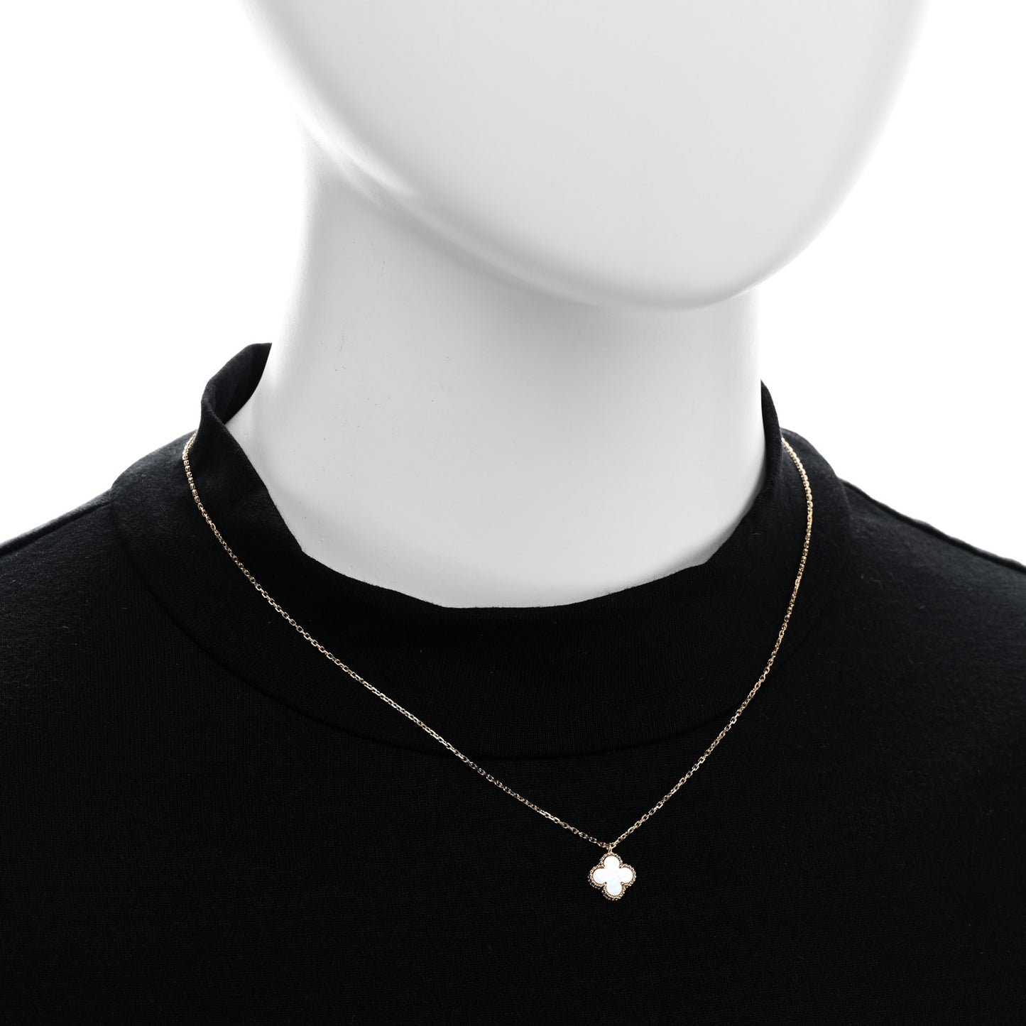 18K Yellow Gold Mother of Pearl Sweet Alhambra Pendant Necklace