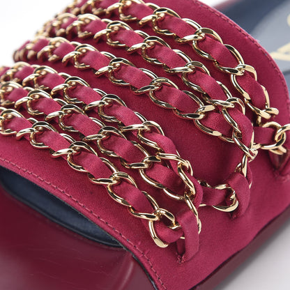 Chanel Satin Chain Flat Sandals 35 Dark Fuchsia 9 of 11