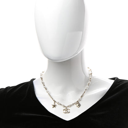 Chanel Pearl Crystal CC Star Short Necklace Gold 2 of 5