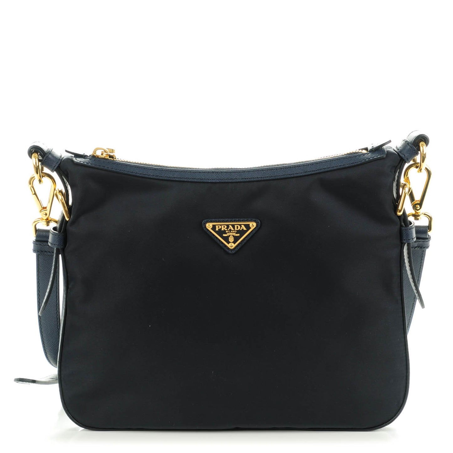 Tessuto Nylon Saffiano Crossbody Bag Blue