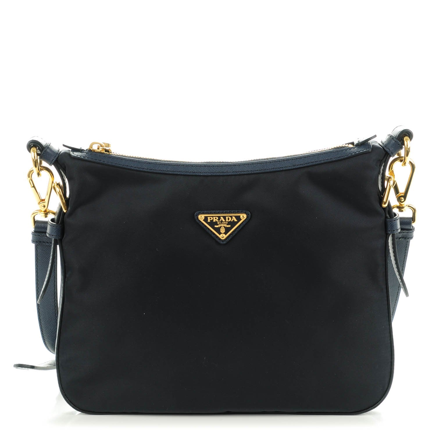 Prada Tessuto Nylon Saffiano Crossbody Bag Blue 1 of 9
