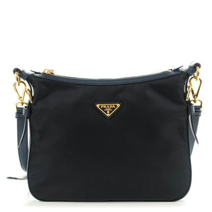Prada Tessuto Nylon Saffiano Crossbody Bag Blue 1 of 9