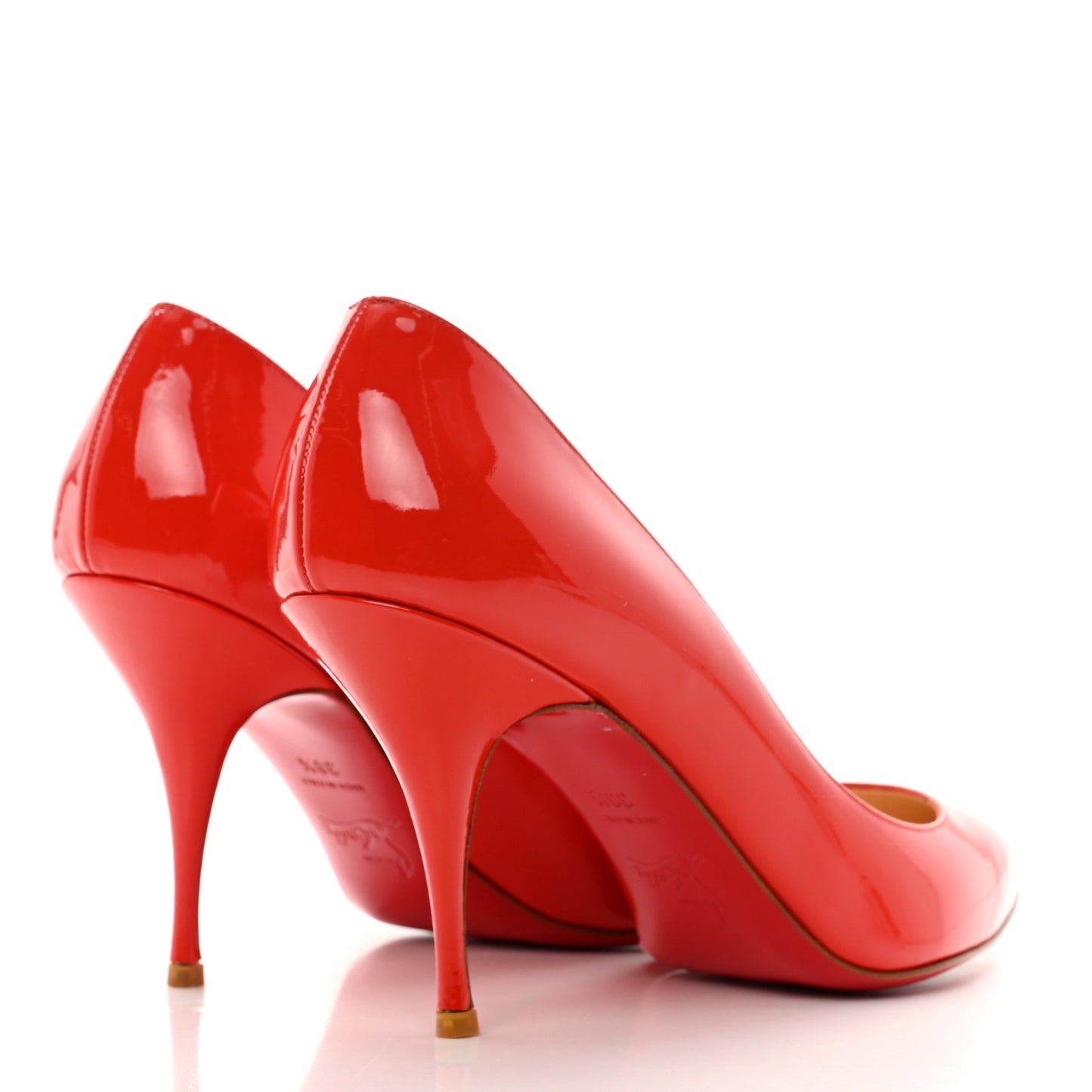 Patent Piou Piou 85 Pumps 38.5 Mandarin Red