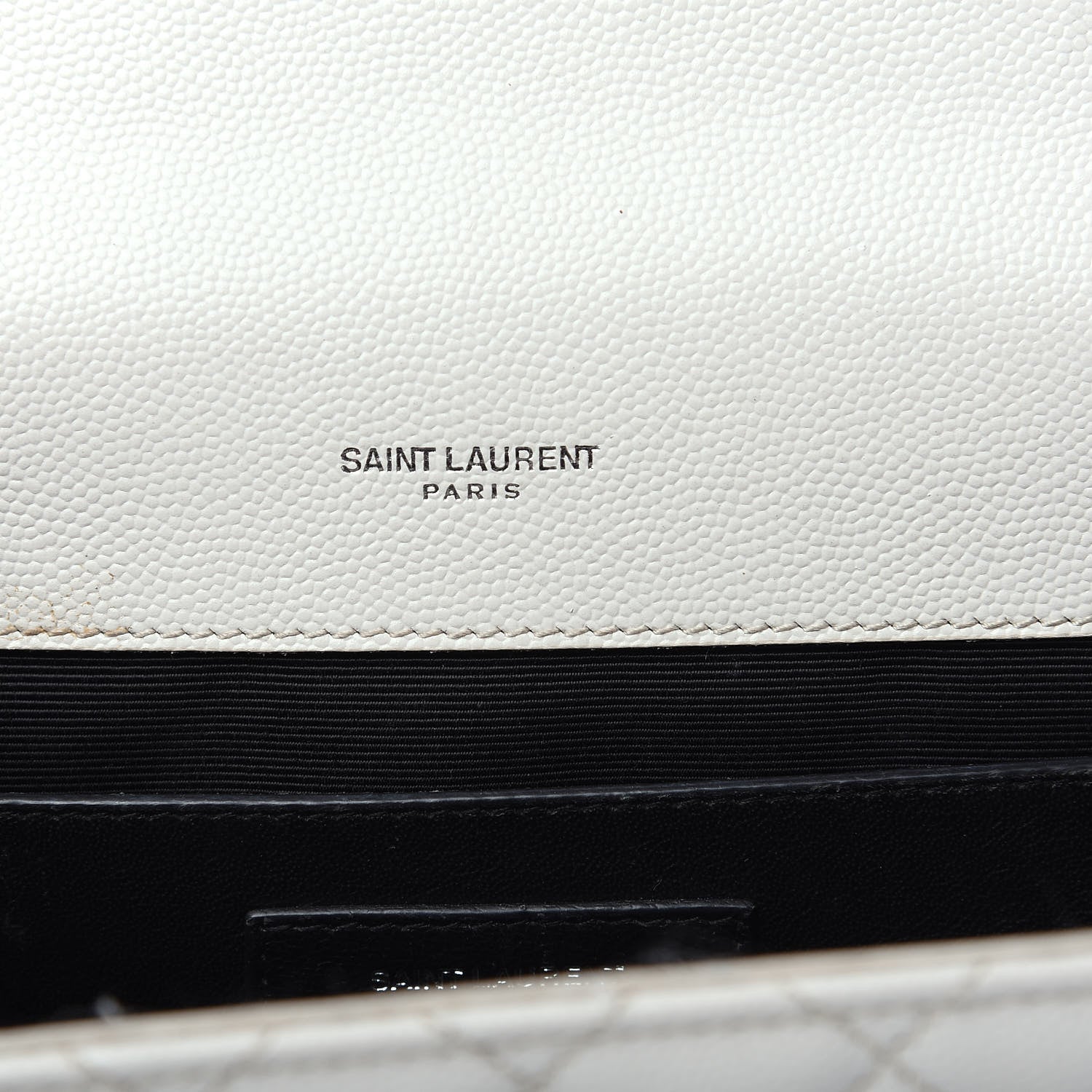 Saint Laurent Grain De Poudre Textured Mixed Matelasse Medium Triquilt Monogram Satchel Porcellana 5 of 14