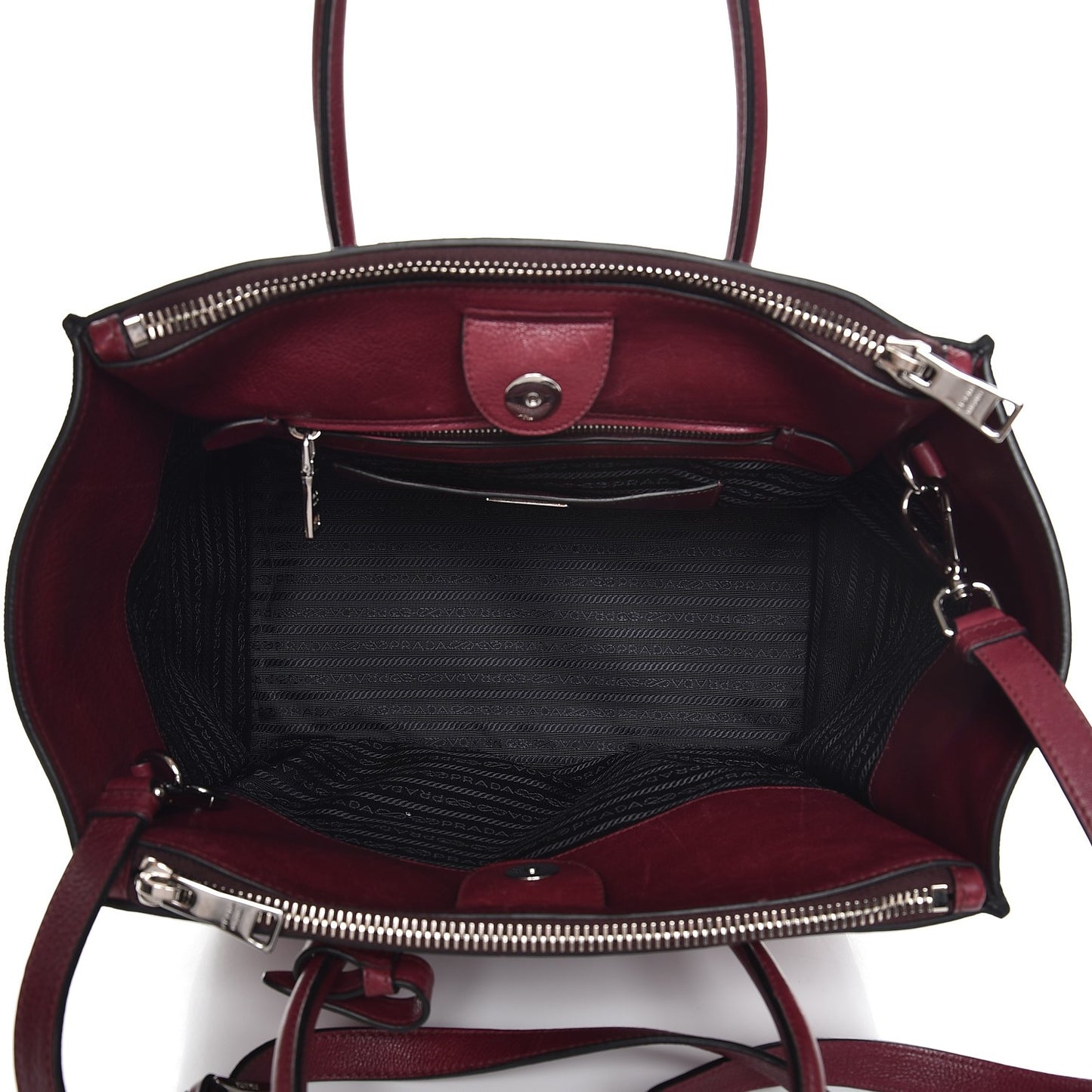 Glace Calf Twin Pocket Tote Fuxia