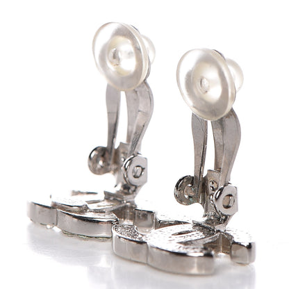 Chanel Crystal CC Clip On Earrings Silver 3 of 4