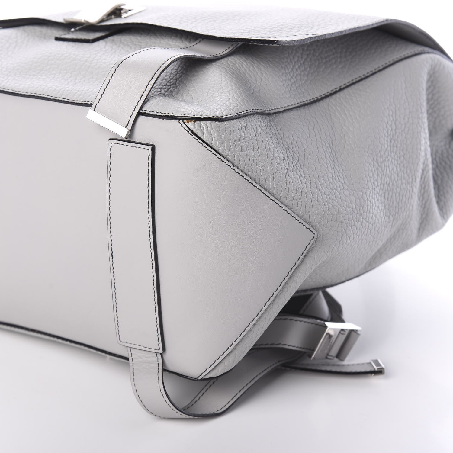 Proenza Schouler Pebbled Calfskin Small PS Courier Backpack Heather Grey 7 of 8