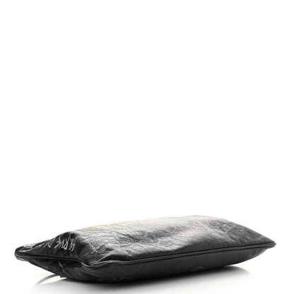 Balenciaga Agneau Arena Graffiti All Over Zip Pouch Black Multicolor 4 of 12
