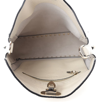 Valentino Garavani Pebbled Calfskin Small Rockstud Flip-Lock Messenger Bag Light Ivory 5 of 9