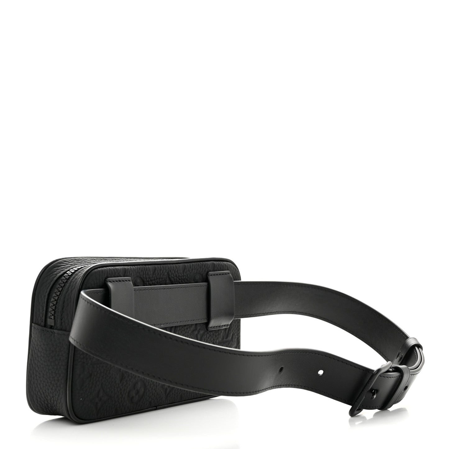 GUCCI Taurillon Monogram Uniformes Solar Ray Soft Pochette Volga Belt Bag Black
