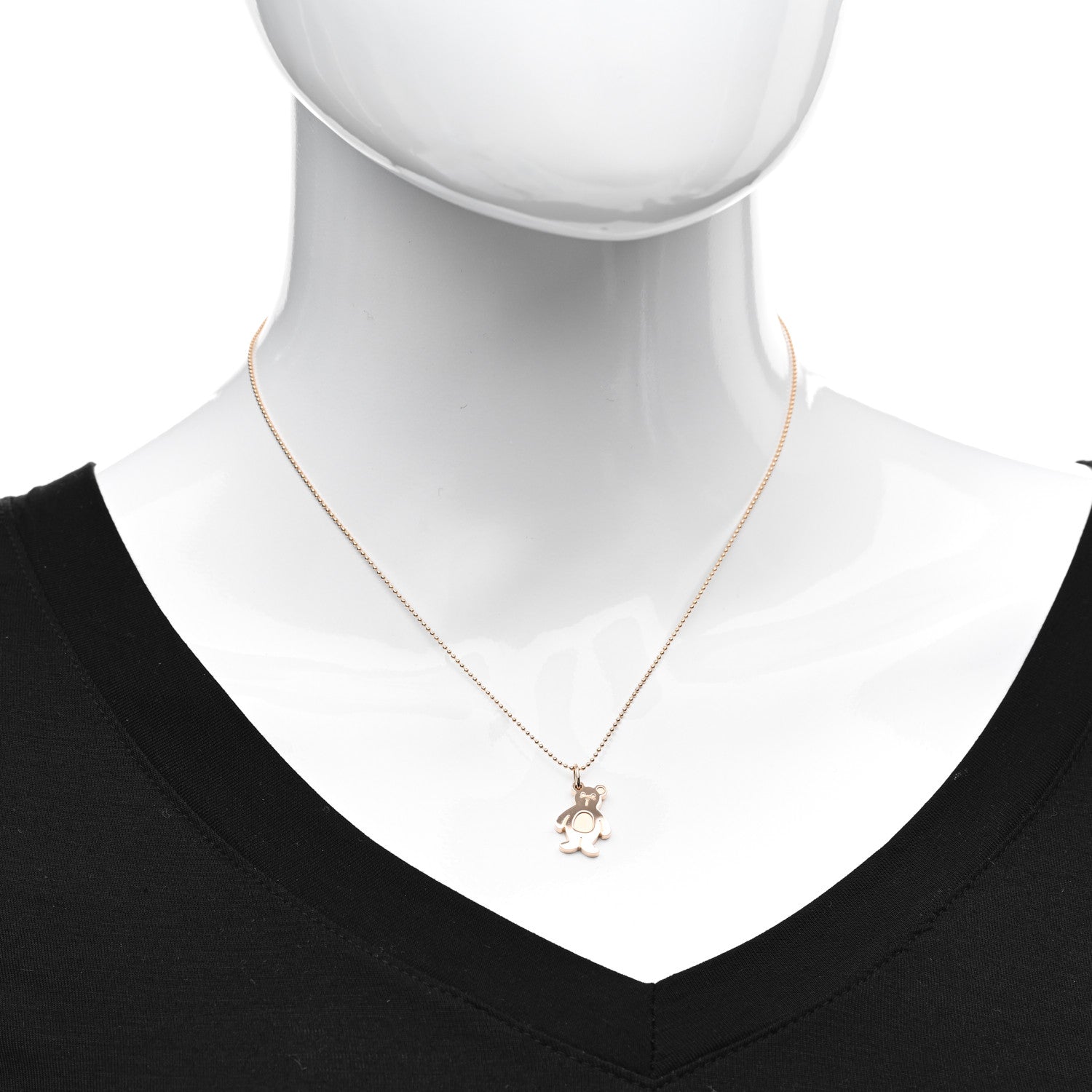 Tiffany 18K Rose Gold Bear Hug Charm Necklace 2 of 5