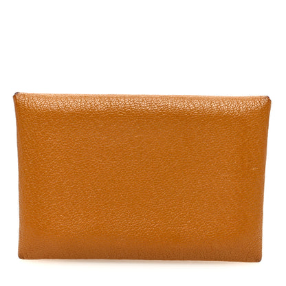 Hermes Chevre Mysore Verso Calvi Card Case Caramel Rose Shocking 1 of 8