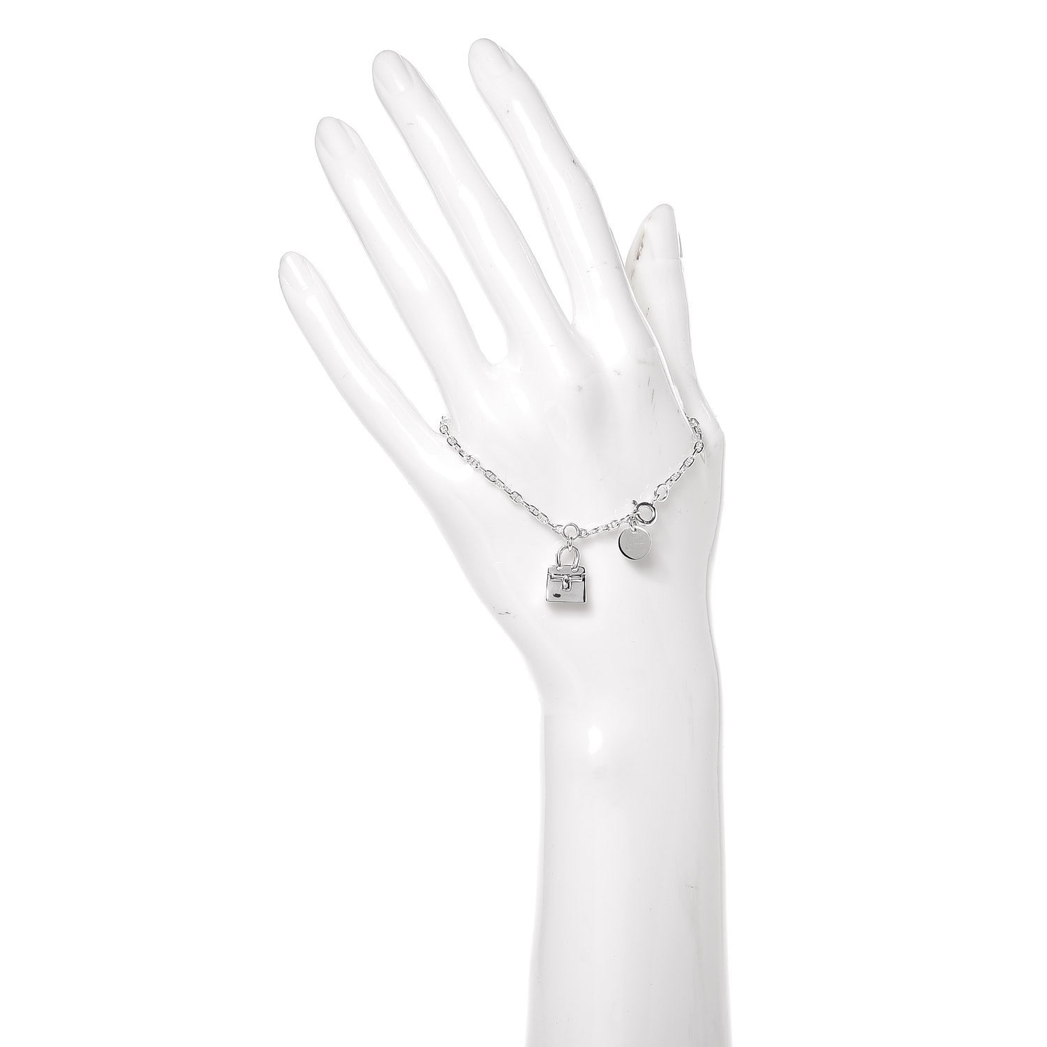 Hermes Sterling Silver Mini Birkin Amulette Bracelet SH 2 of 5