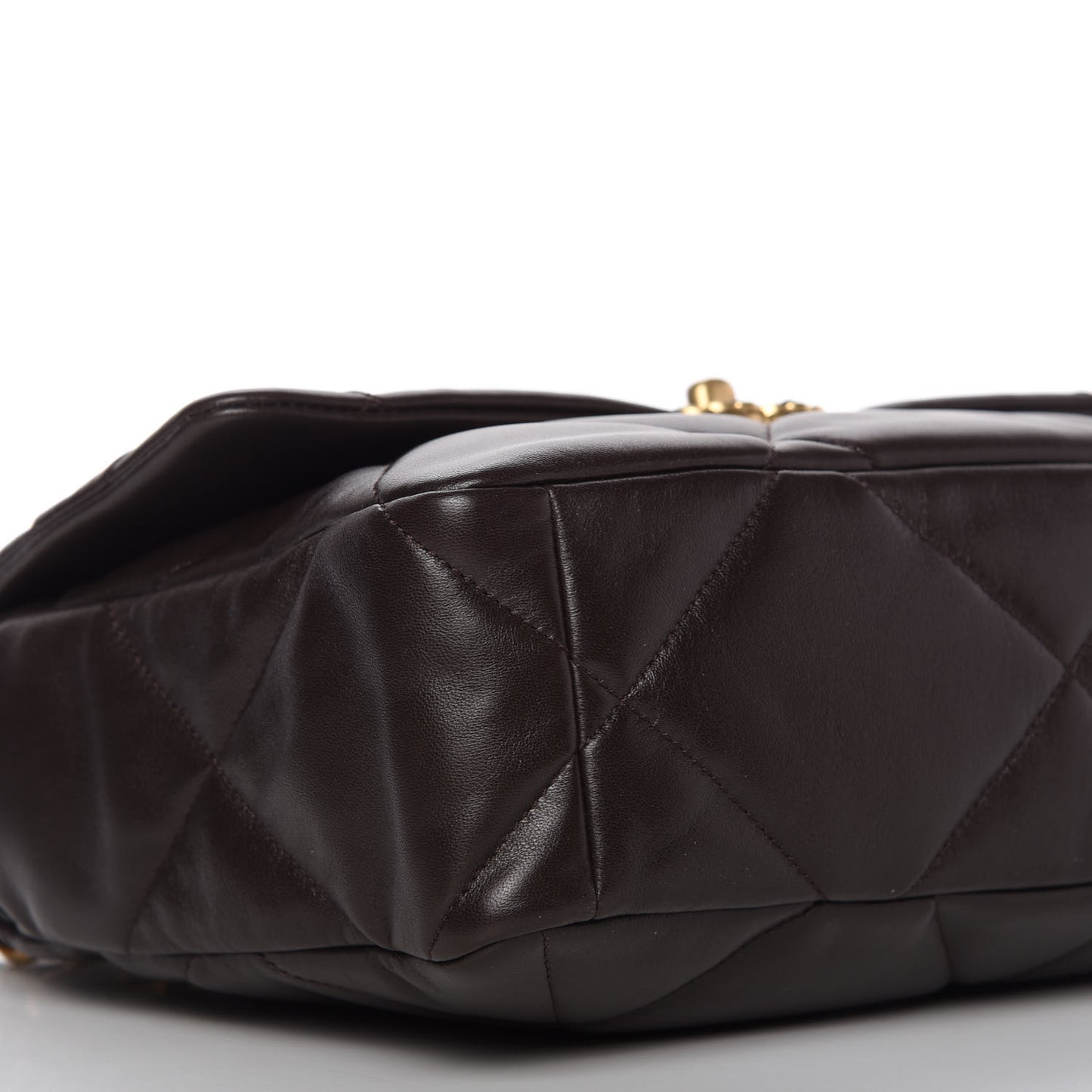 Lambskin Quilted Large Chanel 19 Flap Dark Brown