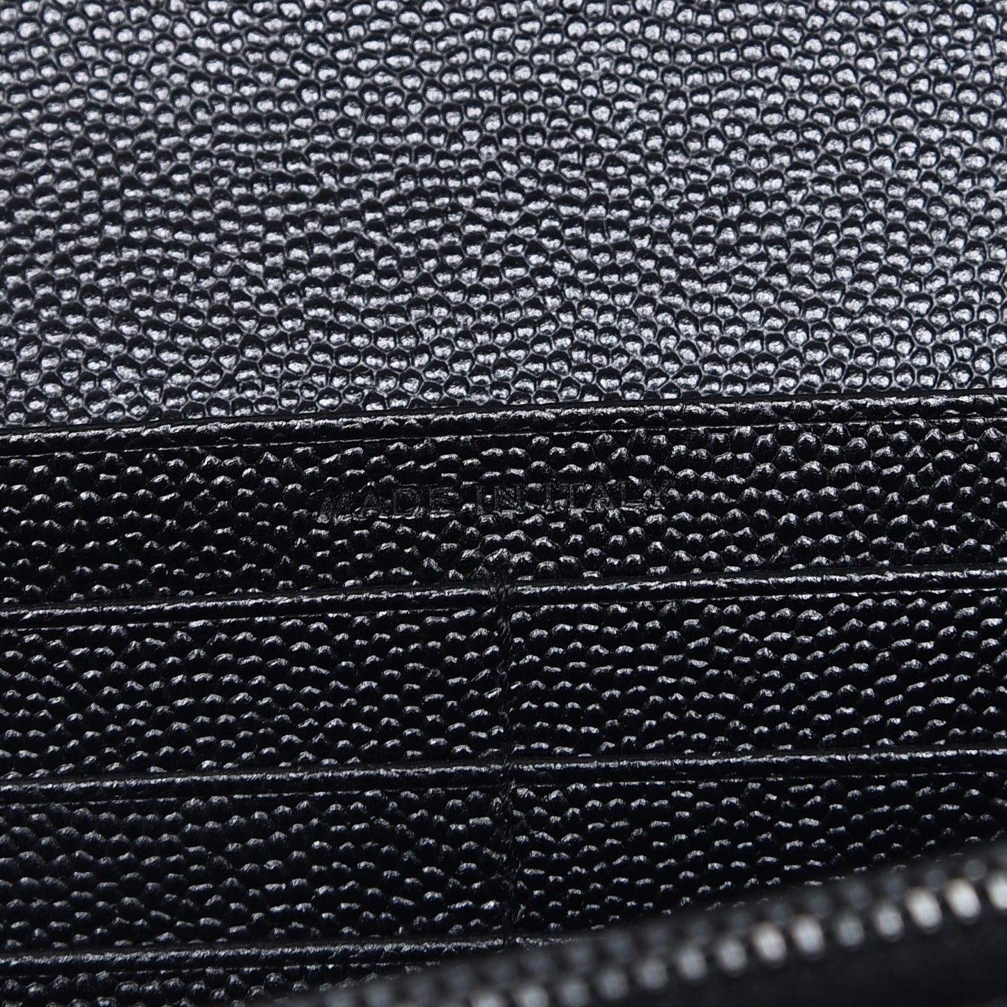 Grain De Poudre Matelasse Chevron Monogram Flap Wallet Black