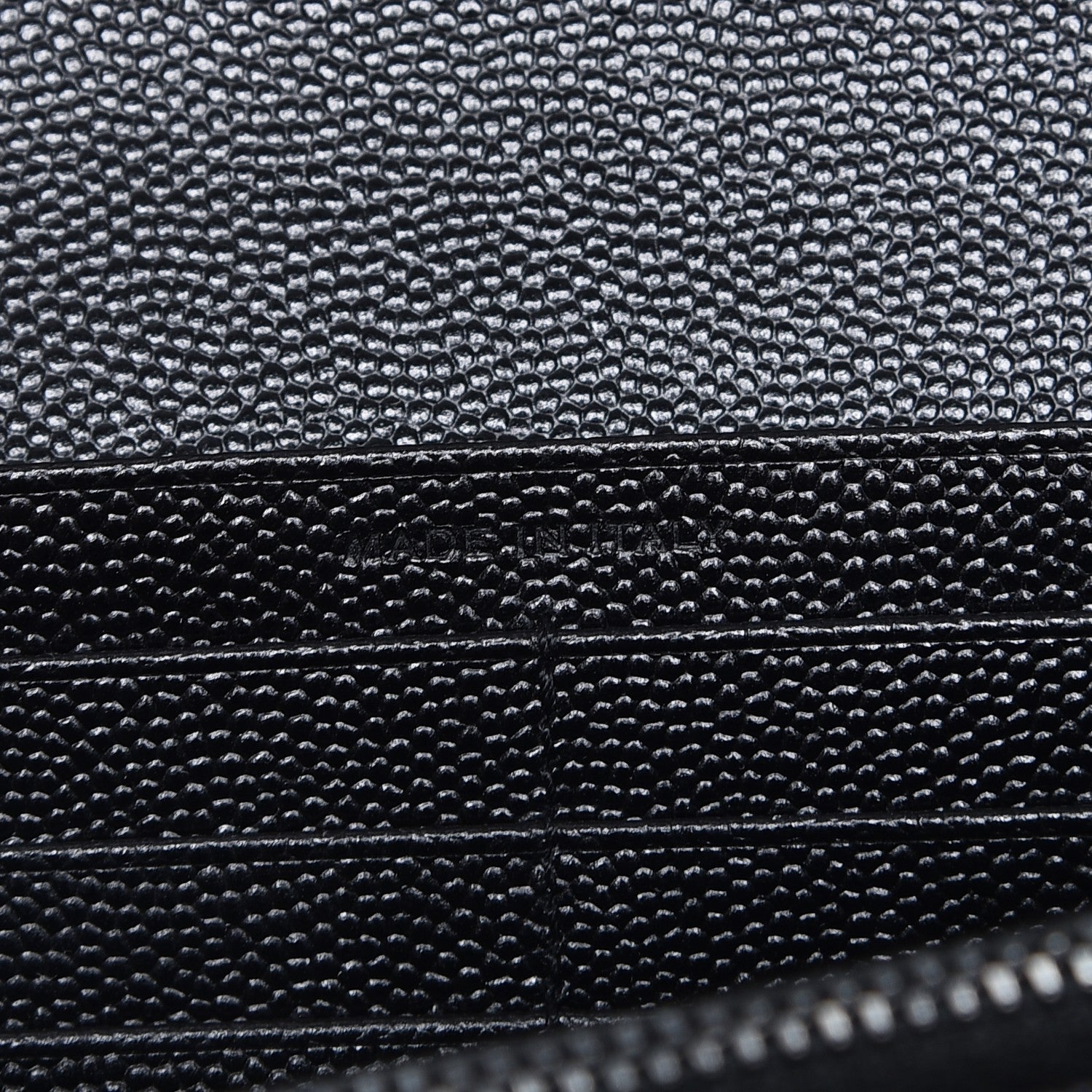Saint Laurent Grain De Poudre Matelasse Chevron Monogram Flap Wallet Black 7 of 8