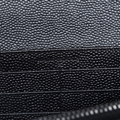 Saint Laurent Grain De Poudre Matelasse Chevron Monogram Flap Wallet Black 7 of 8