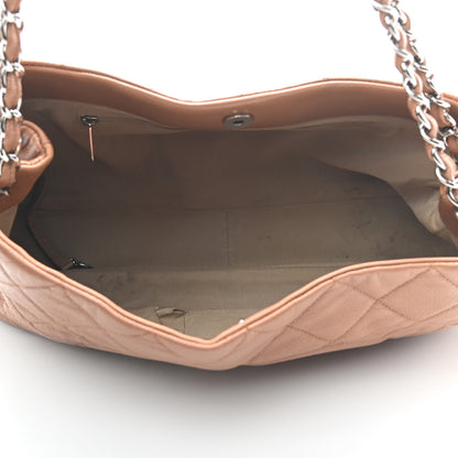 Chanel Caviar Quilted Expandable Zip Shoulder Bag Beige 17 of 43