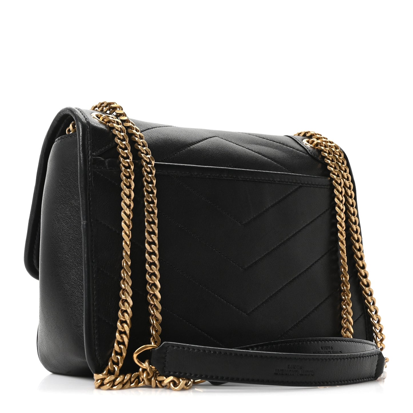 Lambskin Matelasse Monogram Baby Niki Chain Satchel Black