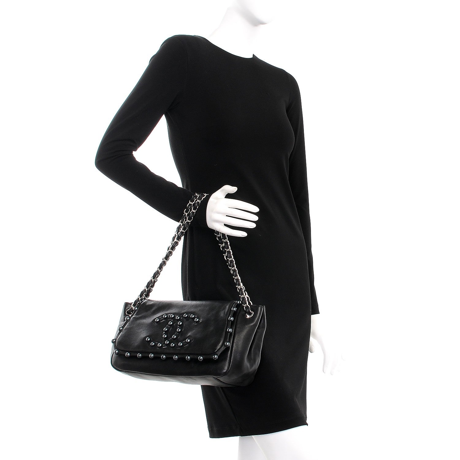 Chanel Lambskin Pearl Obsession Flap Black 2 of 10
