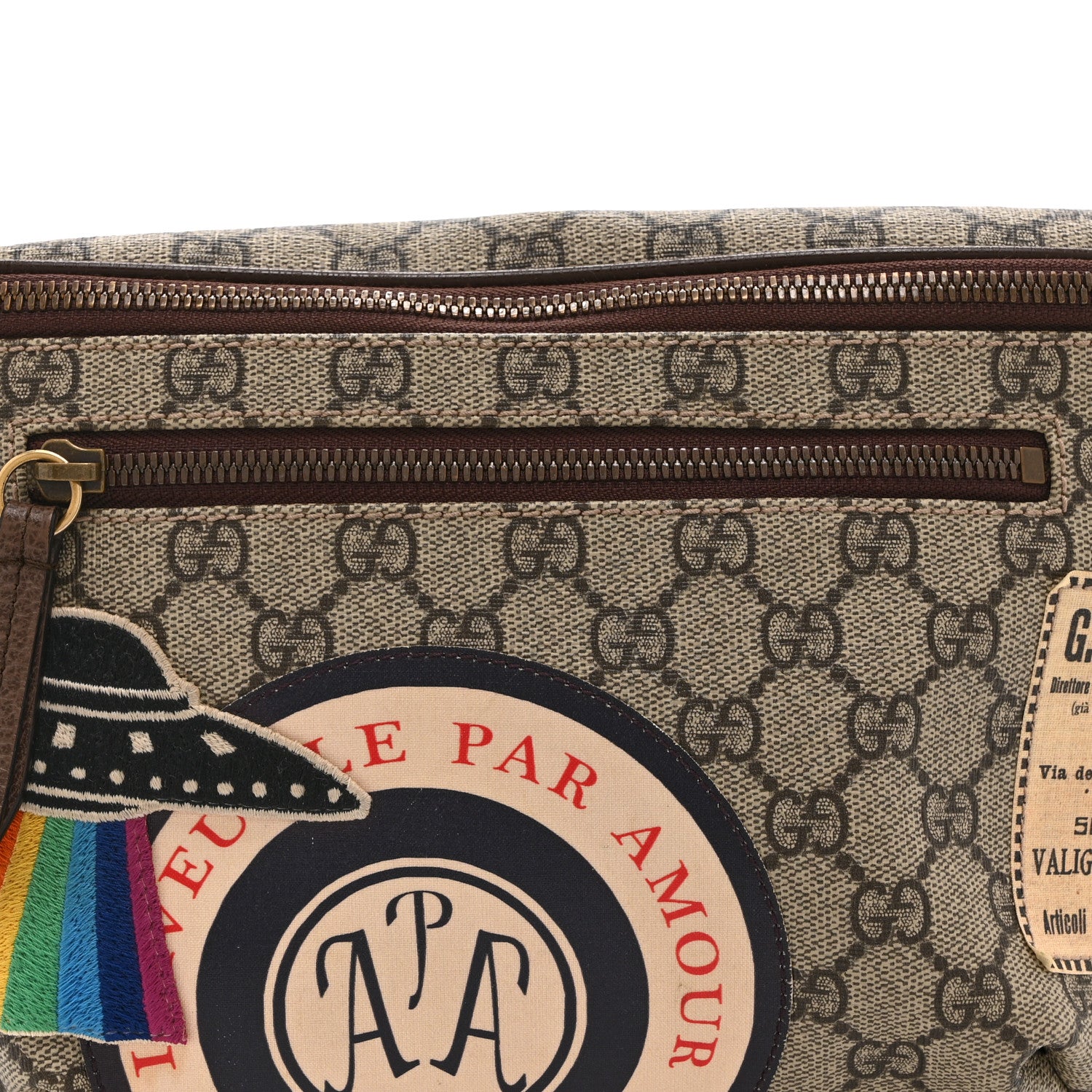 Gucci GG Supreme Monogram Courrier Belt Bag  Beige New Acero 9 of 11