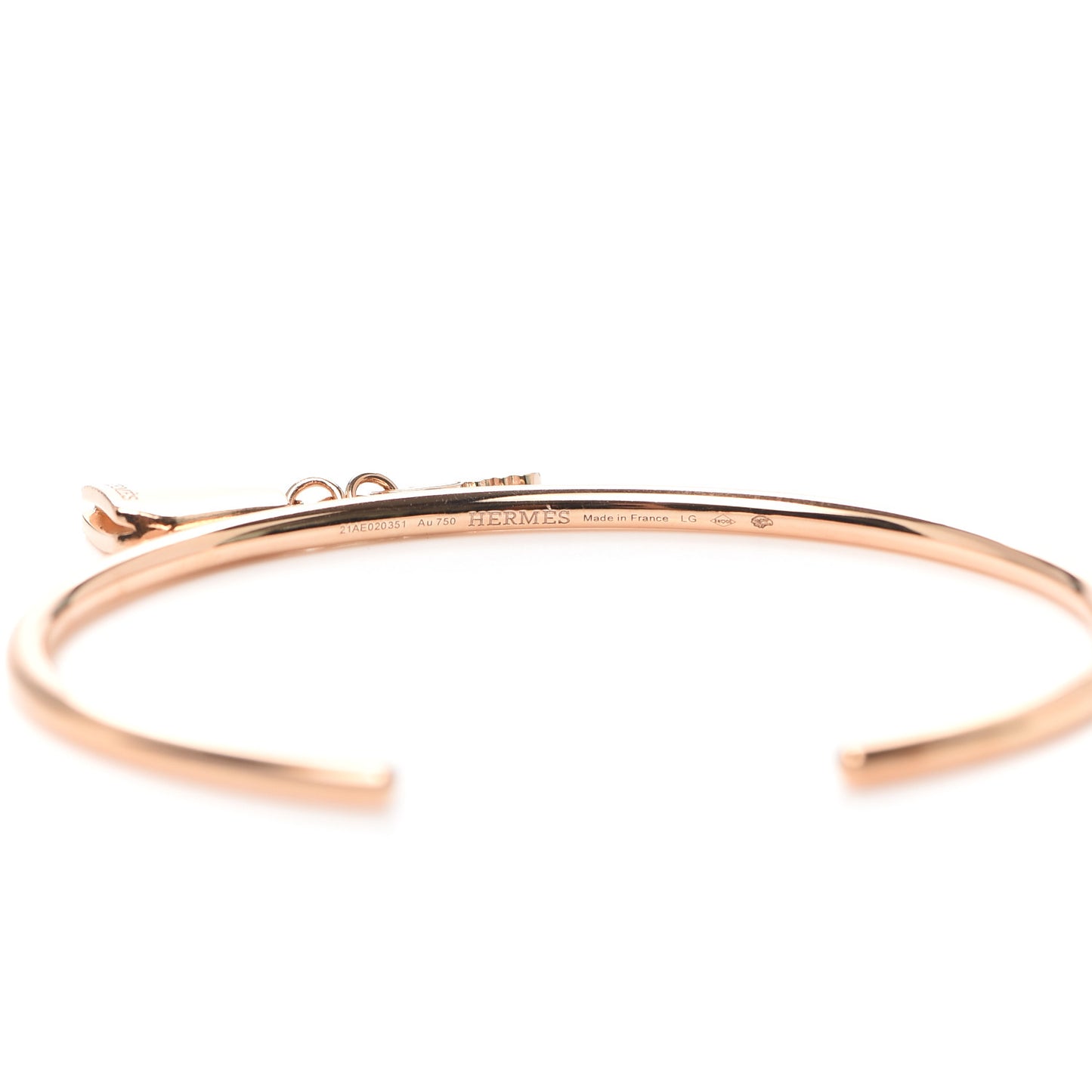 18K Rose Gold TPM Kelly Clochette Cuff Bracelet LG