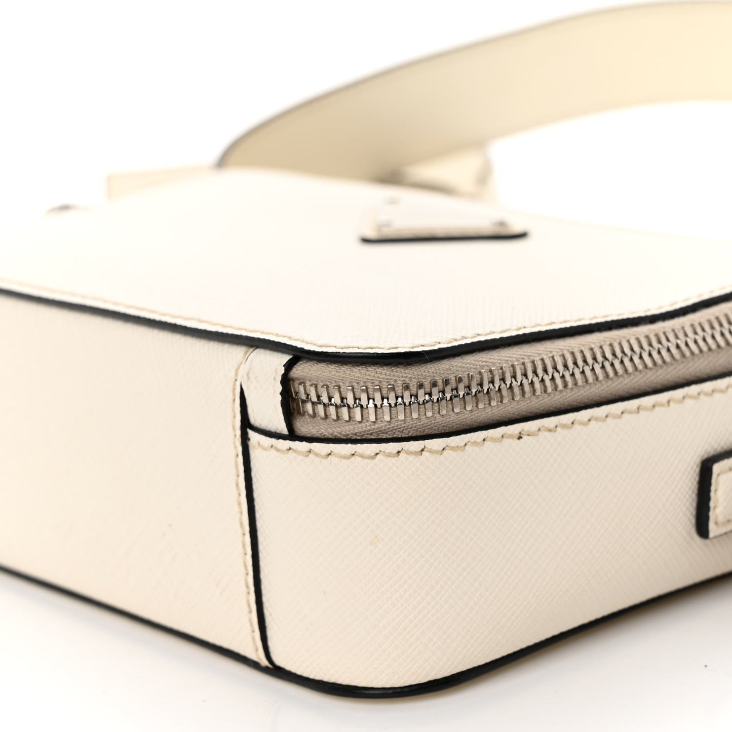 Saffiano Travel Small Brique Top Handle Crossbody Bag White