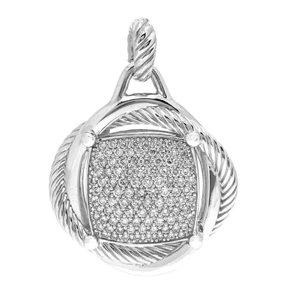 David Yurman Sterling Silver Diamond 32mm Large Infinity Pendant 2 of 10